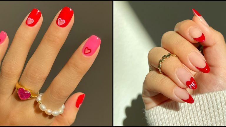 valentine day nail art