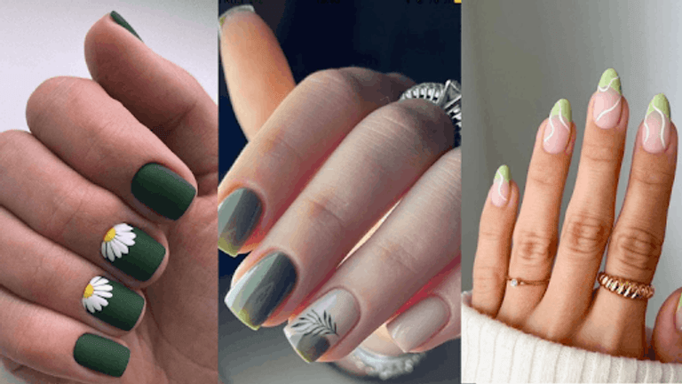 green nail art 